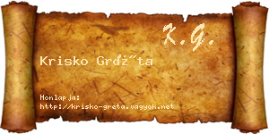 Krisko Gréta névjegykártya